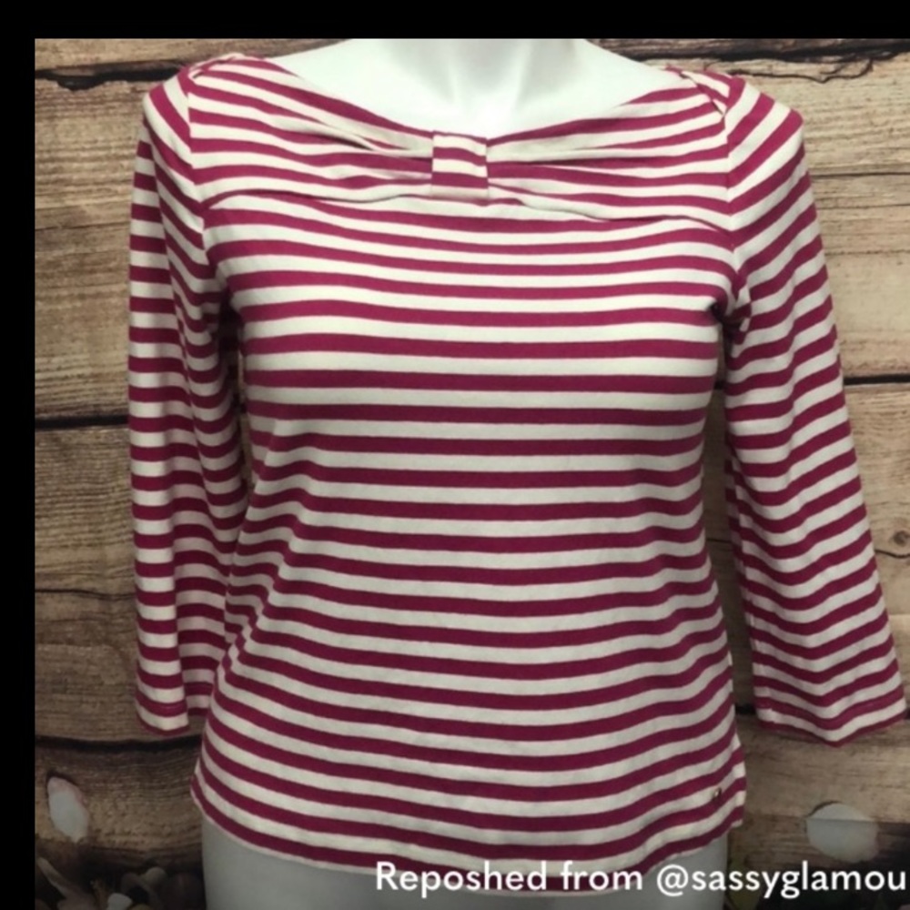 Kate Spade 3/4 sleeve boatneck Wheaton bow top